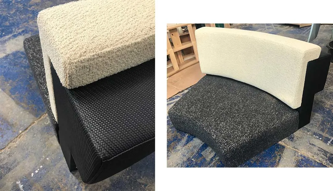 Sample sections upholstered Sample sections upholstered