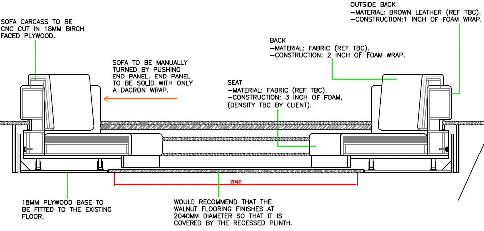 Sofa section drawings Sofa section drawings