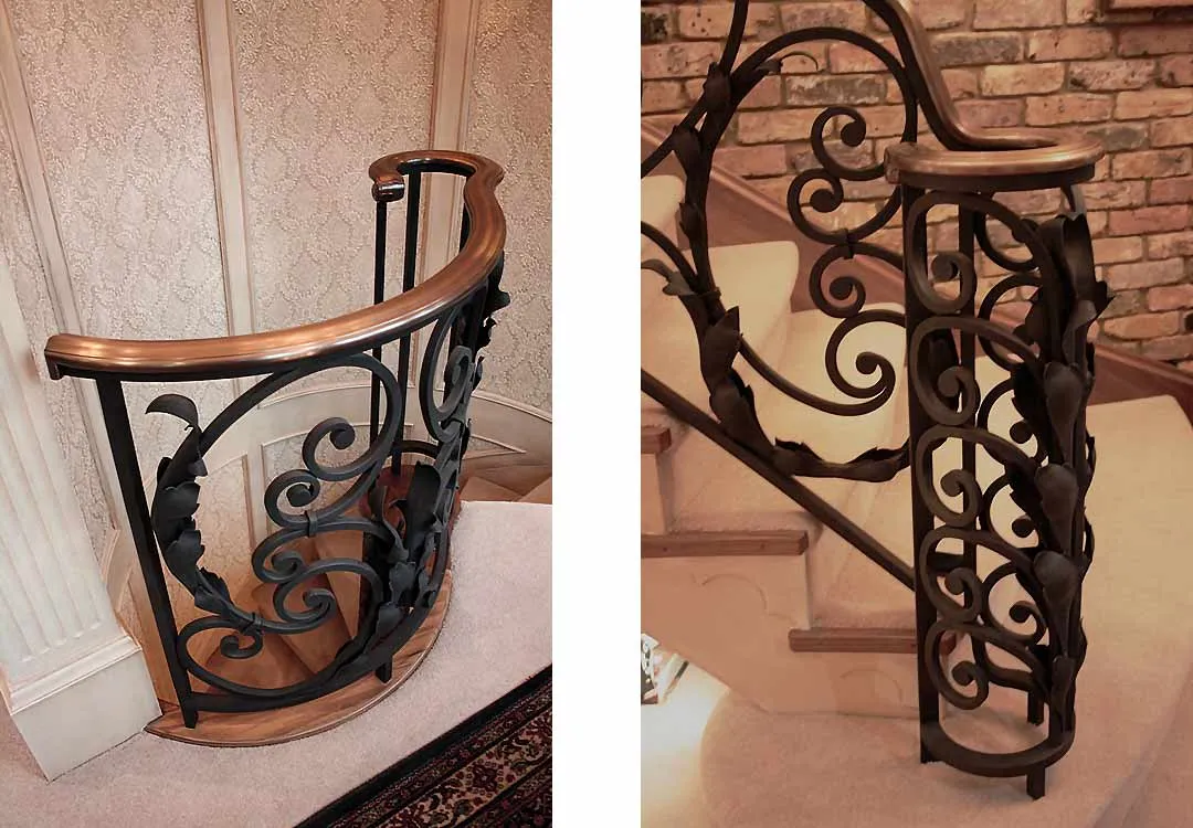 Top balustrade to spiral staircase and Ground floor base newel. 