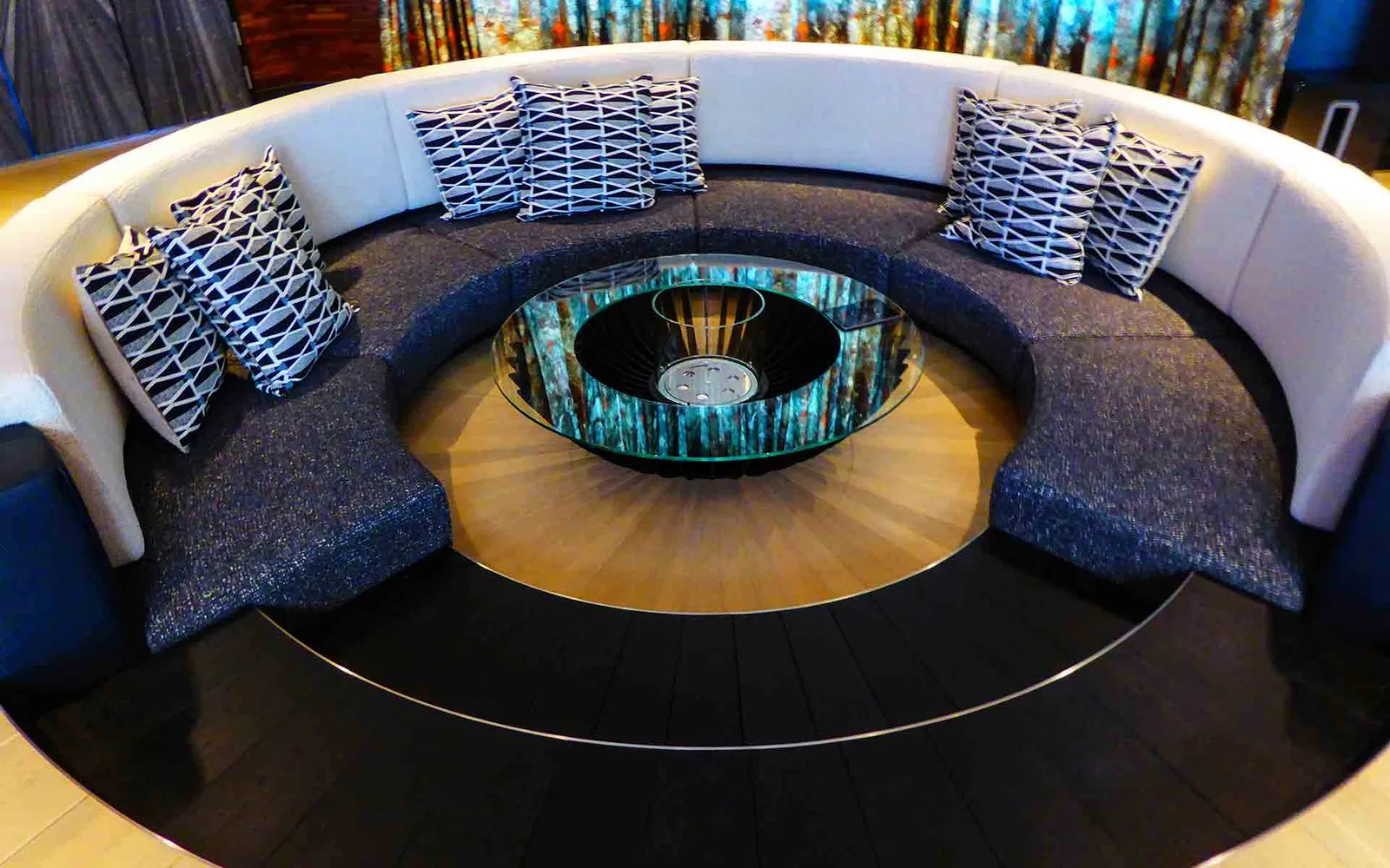 Finished revolving Mayfair sofa Finished revolving Mayfair sofa